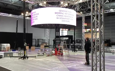 德國展會驚艷亮相P4戶內LED圓柱型顯示屏